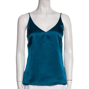 NEW L’AGENCE Silk Cami Top XS Peacock Blue